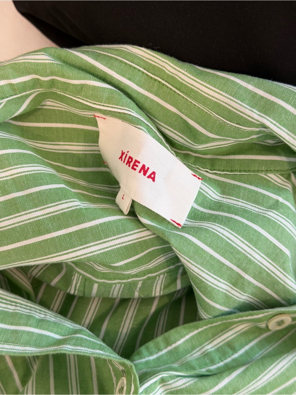 XiRENA Green and White Striped Button-Up Shirt - Picture 3 of 4
